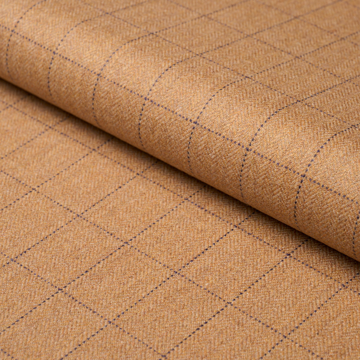 Thompson Merino Windowpane - Camel - Schumacher 85291 Fabric - Schumacher Fabric