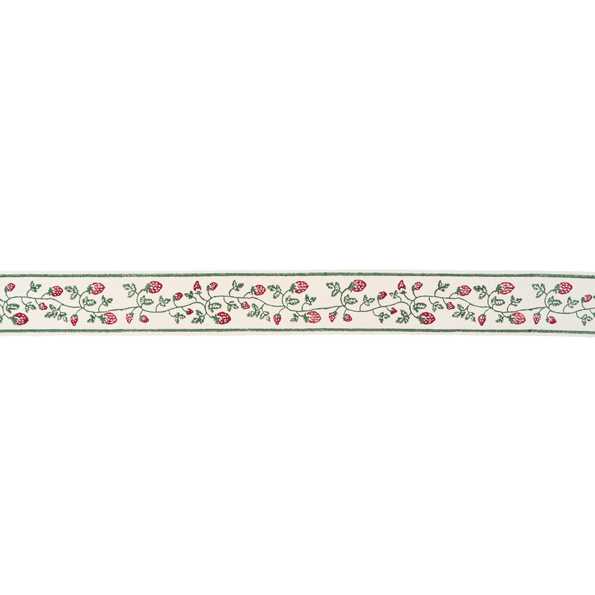 STRAWBERRY-TRAIL-HAND-BLOCK-TRIM-DARK-GREEN-SCHUMACHER-85460 - Schumacher Trim