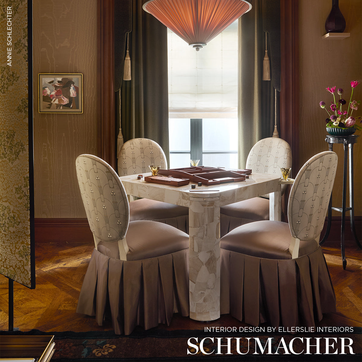 Swanson Scallop - Pewter - Schumacher 85600 Fabric - Schumacher Fabric