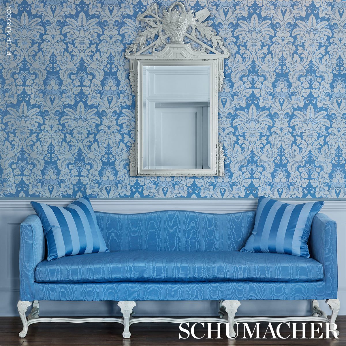 Roosevelt Awning Stripe - Cobalt - Schumacher 85741 Fabric - Schumacher Fabric