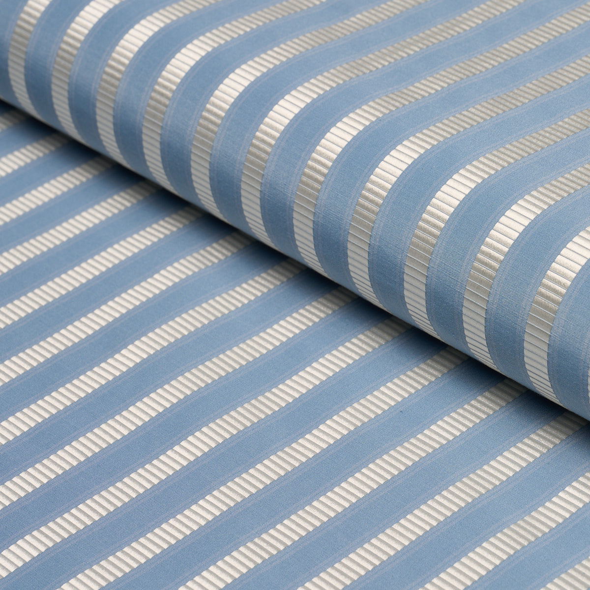Lincoln Small Stripe - Blue - Schumacher 85760 Fabric - Schumacher Fabric