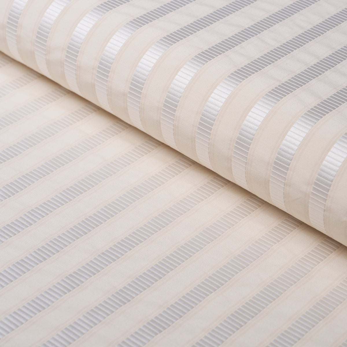 Lincoln Small Stripe - Ivory - Schumacher 85764 Fabric - Schumacher Fabric