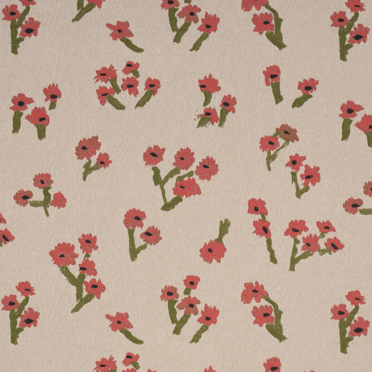 Rosie Posy Woven - Red - Schumacher 85890 Fabric - Schumacher Fabric
