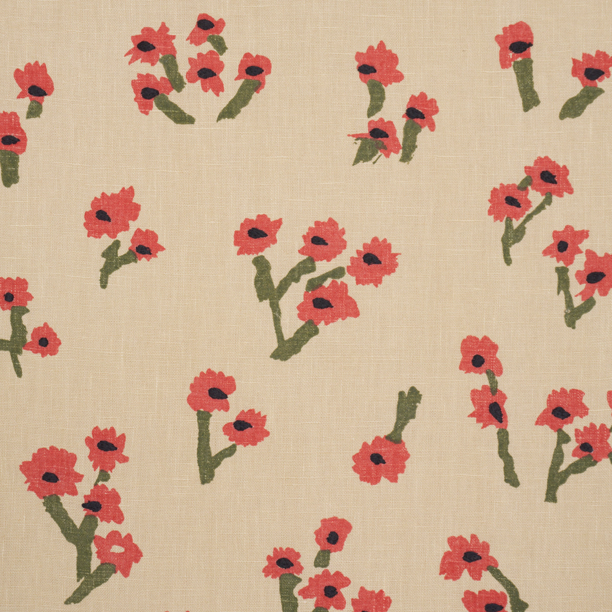 Rosie Posy - Red - Schumacher 85901 Fabric - Schumacher Fabric