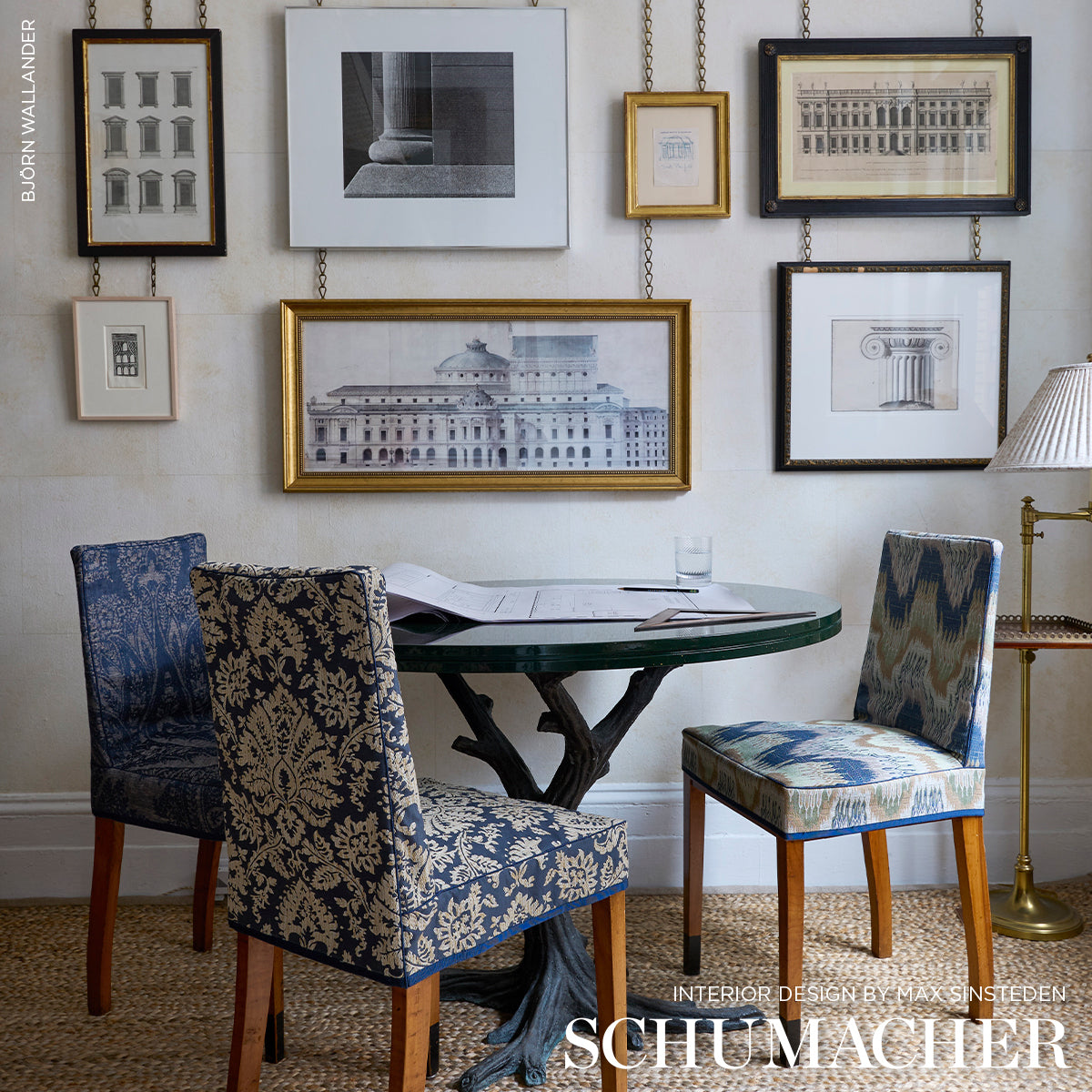 Gianna Embroidery - Indigo - Schumacher 86161 Fabric - Schumacher Fabric