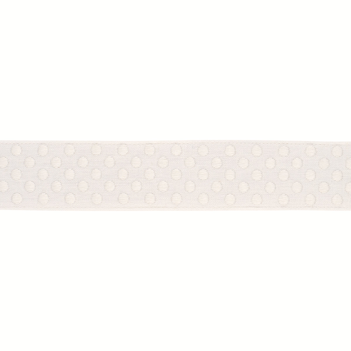 Dotted Embroidered Tape - Ivory - Schumacher 86291 Trim - Schumacher Trim