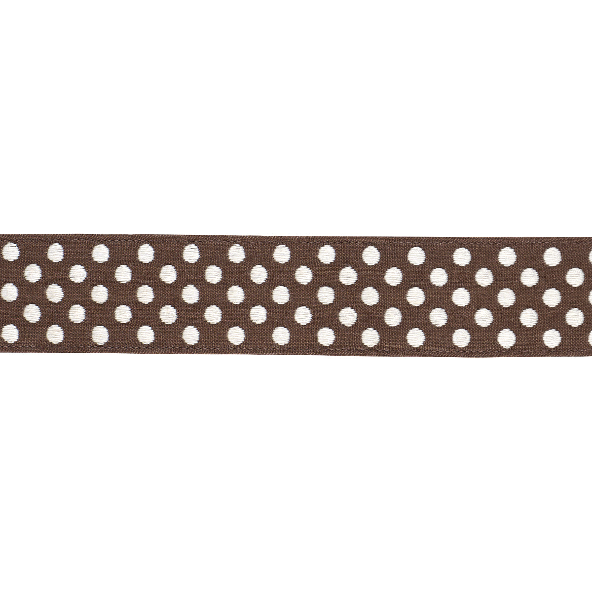 Dotted Embroidered Tape - Brown - Schumacher 86294 Trim