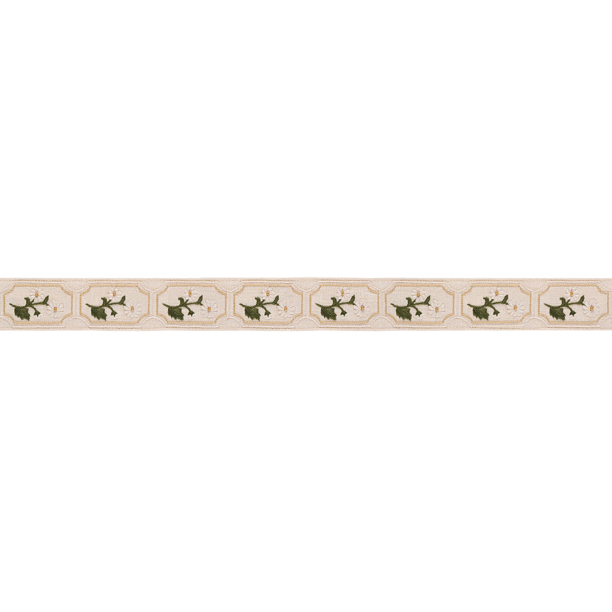 Jolie Hand Embroidered Tape - Neutral - Schumacher 86300 Trim - Schumacher Trim