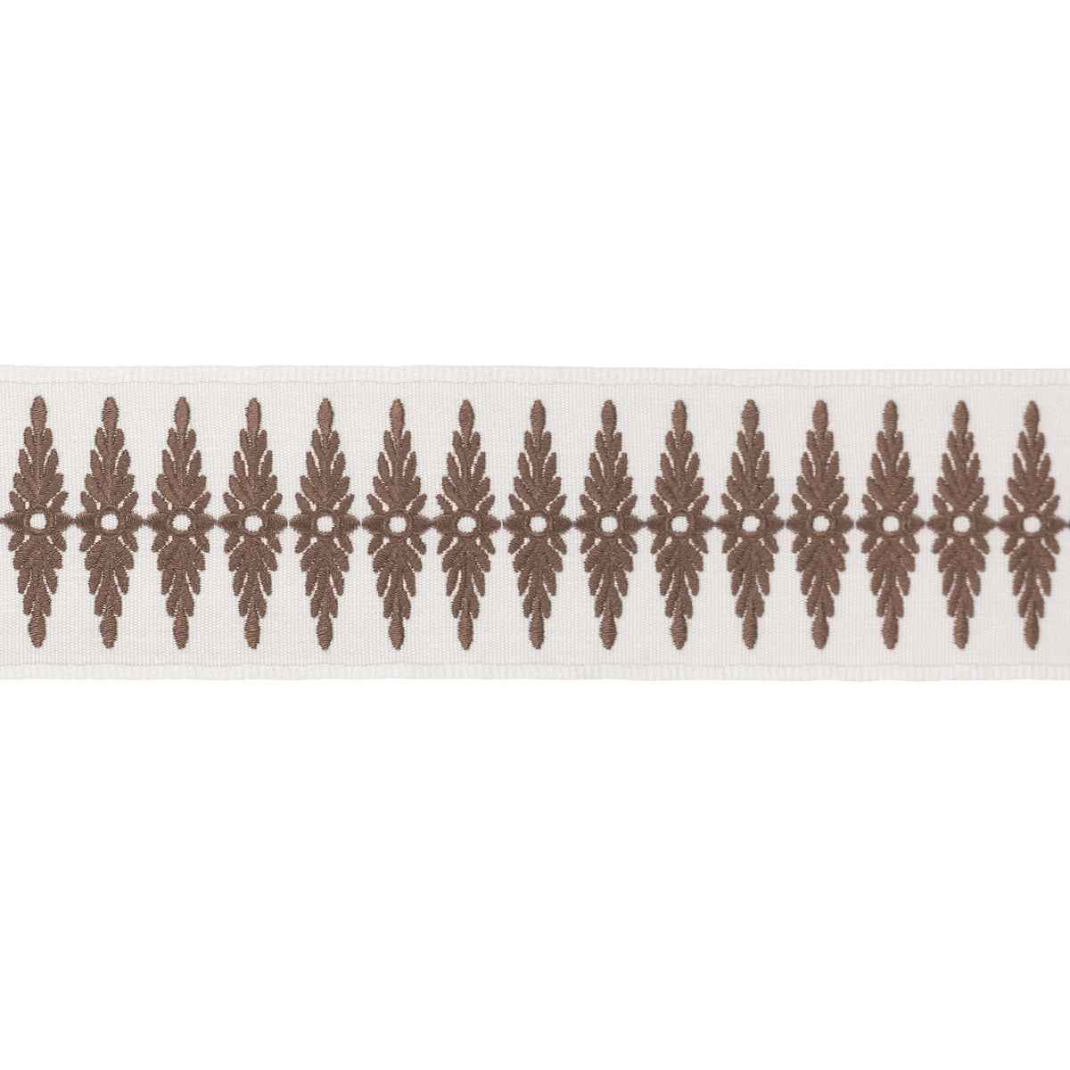 Genevieve Embroidered Tape - Brown - Schumacher 86323