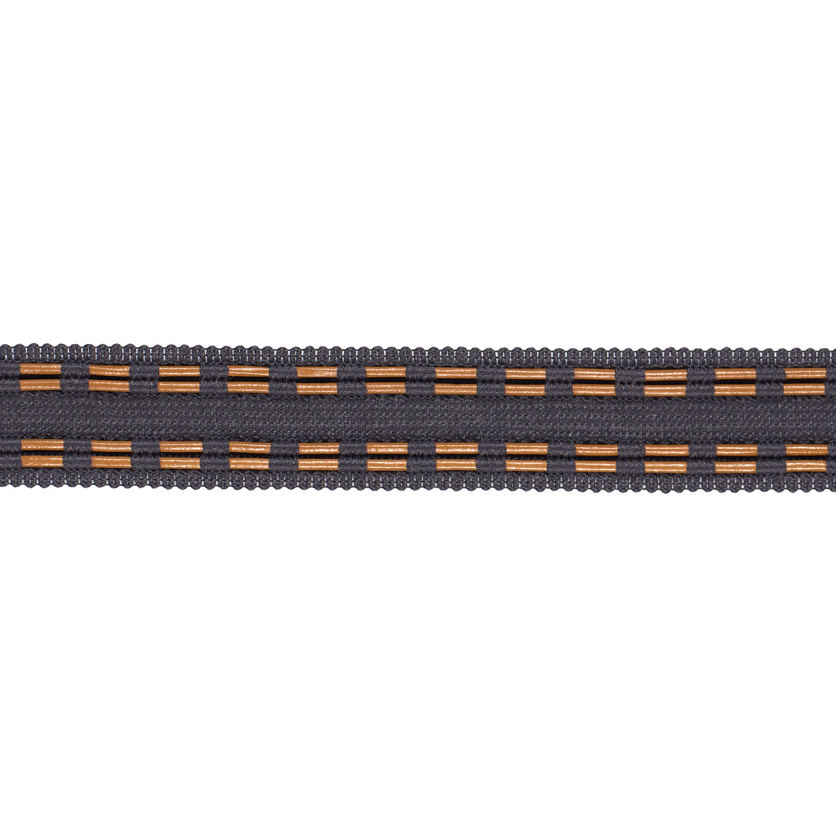 Leather Cord Tape - Charcoal - Schumacher 86381 Trim - Schumacher Trim