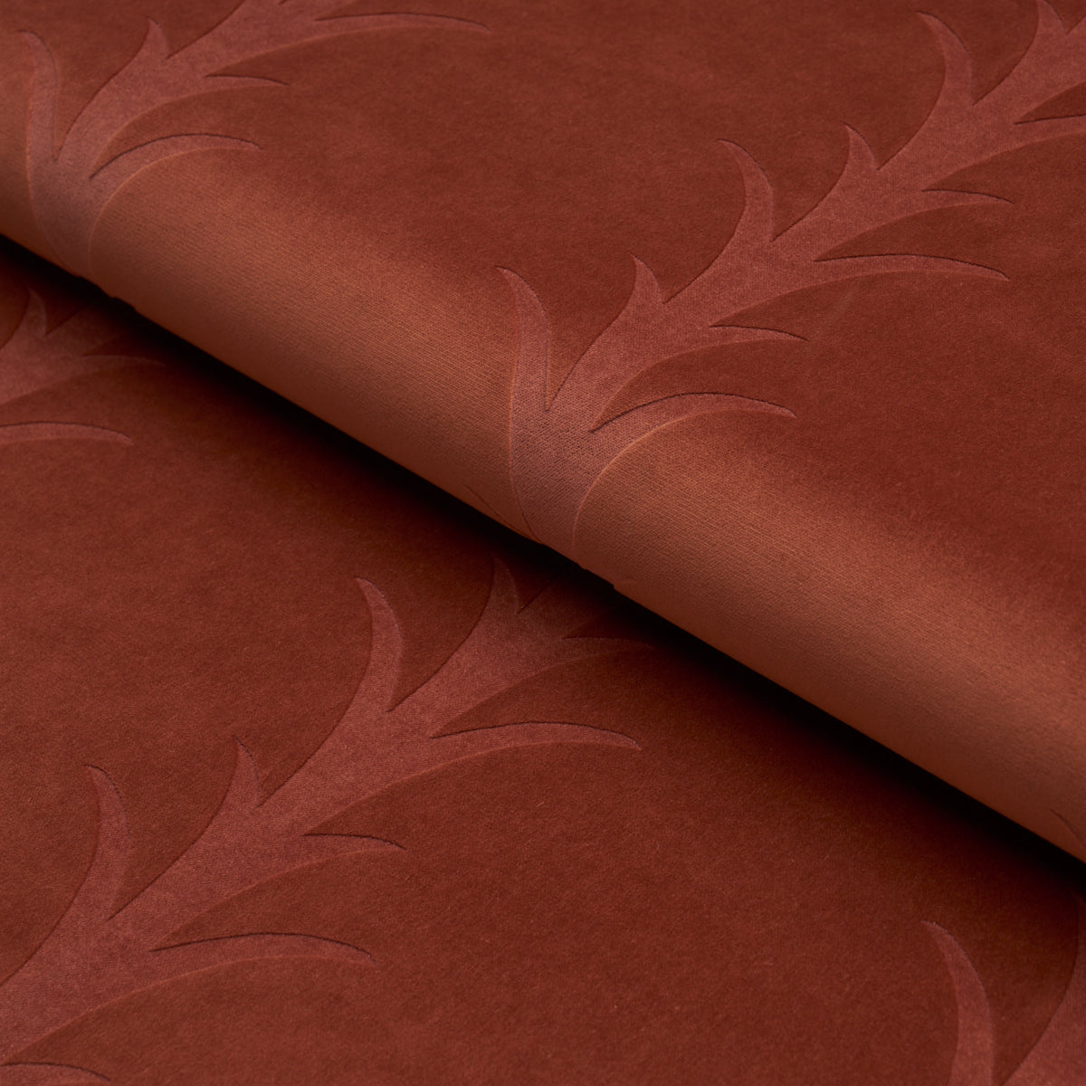 ACANTHUS-STRIPE-VELVET-TERRACOTTA-SCHUMACHER-86452 - Schumacher Fabric