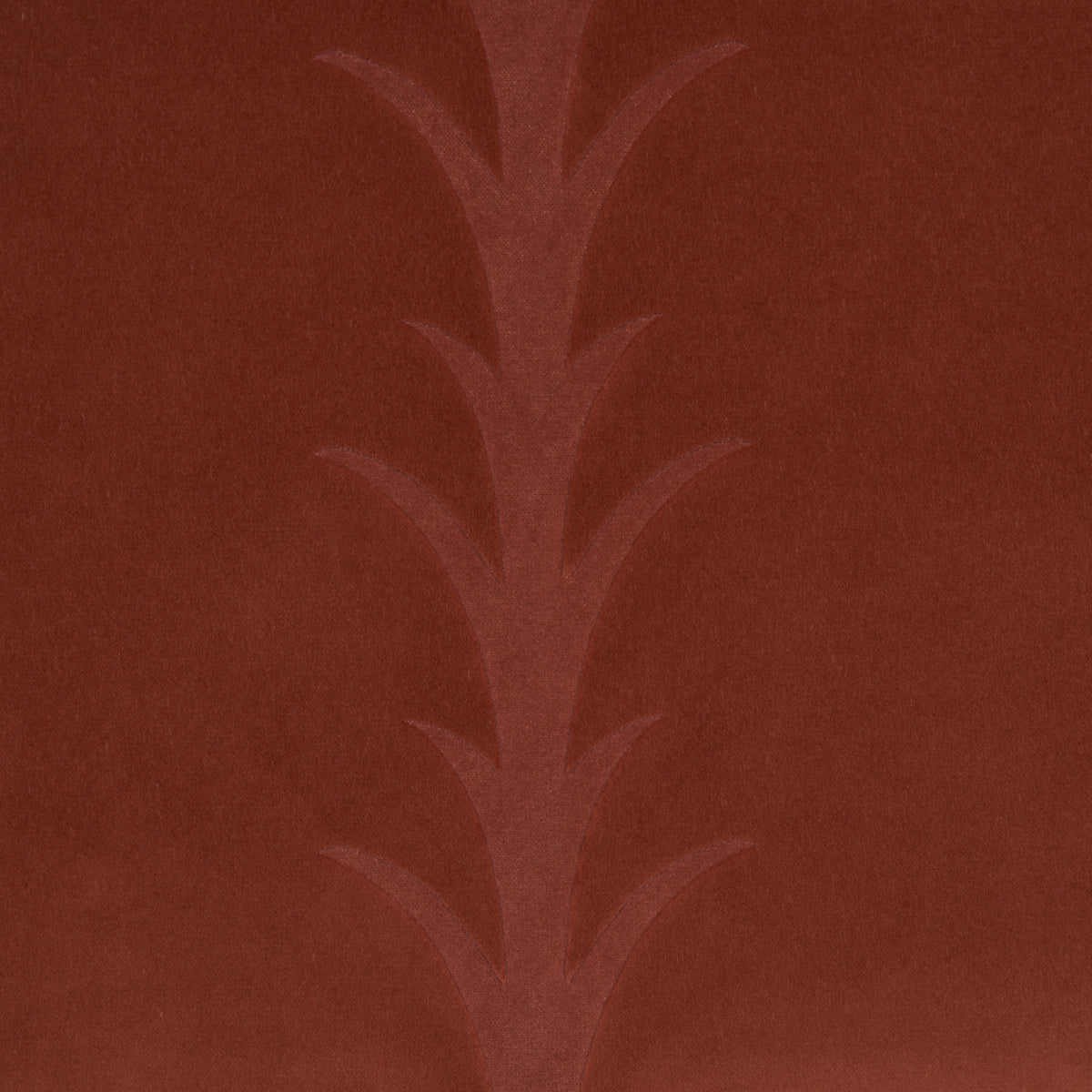 Acanthus Stripe Velvet - Terracotta - Schumacher 86452 Fabric - Schumacher Fabric