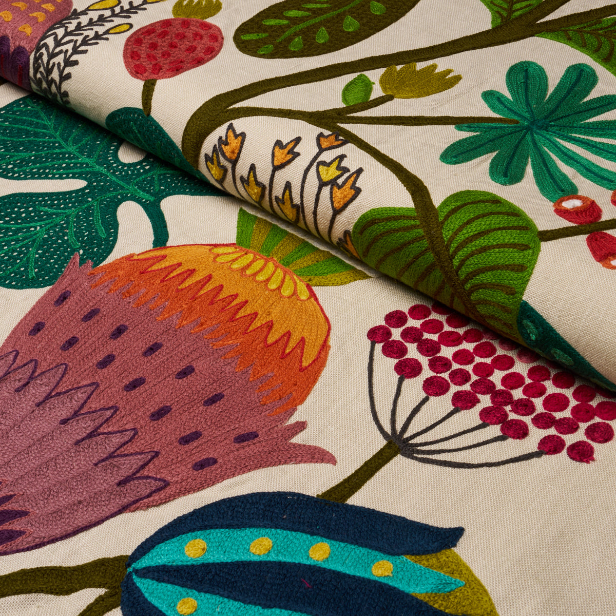 MODERN-BOTANICAL-EMBROIDERY-PARADISE-SCHUMACHER-86570 - Schumacher Fabric