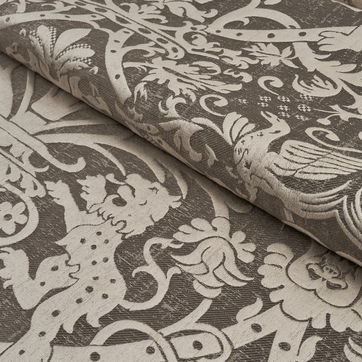 Dougal Damask - Smoke - Schumacher 86590 Fabric - Schumacher Fabric