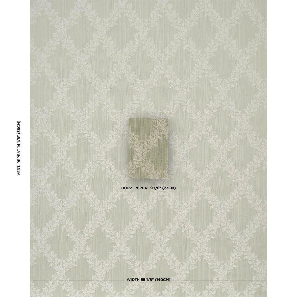 Tyninghame Trellis - Sage - Schumacher 86640 Fabric - Schumacher Fabric