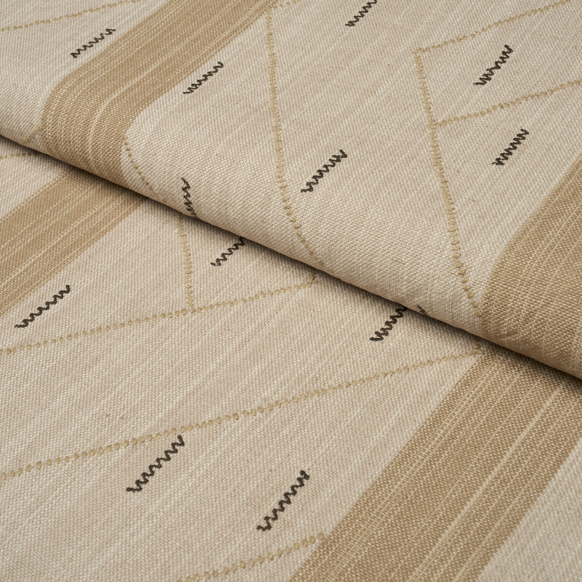 Kapanga Embroidery - Oat - Schumacher 86700 Fabric - Schumacher Fabric