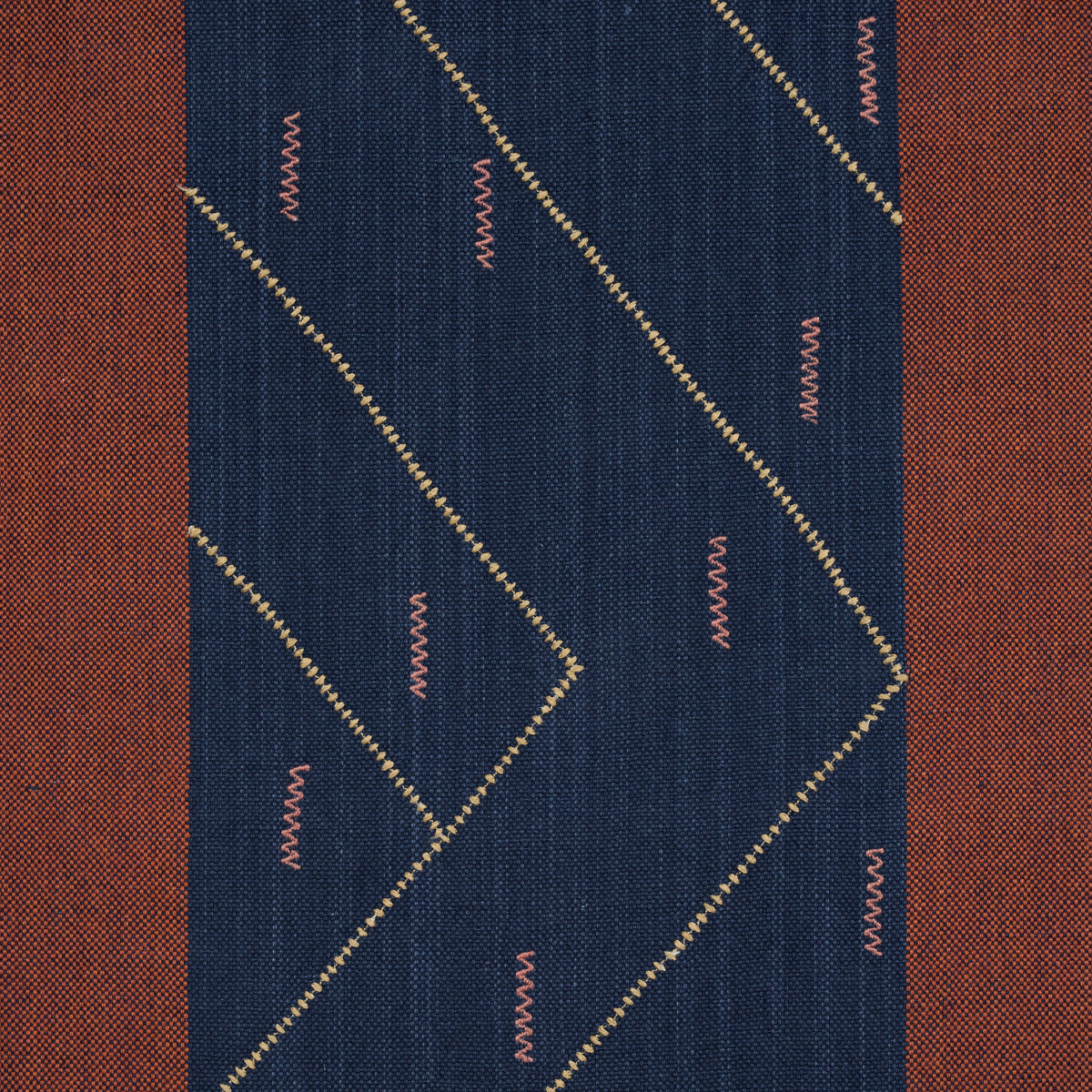 Kapanga Embroidery - Indigo - Schumacher 86702 Fabric - Schumacher Fabric