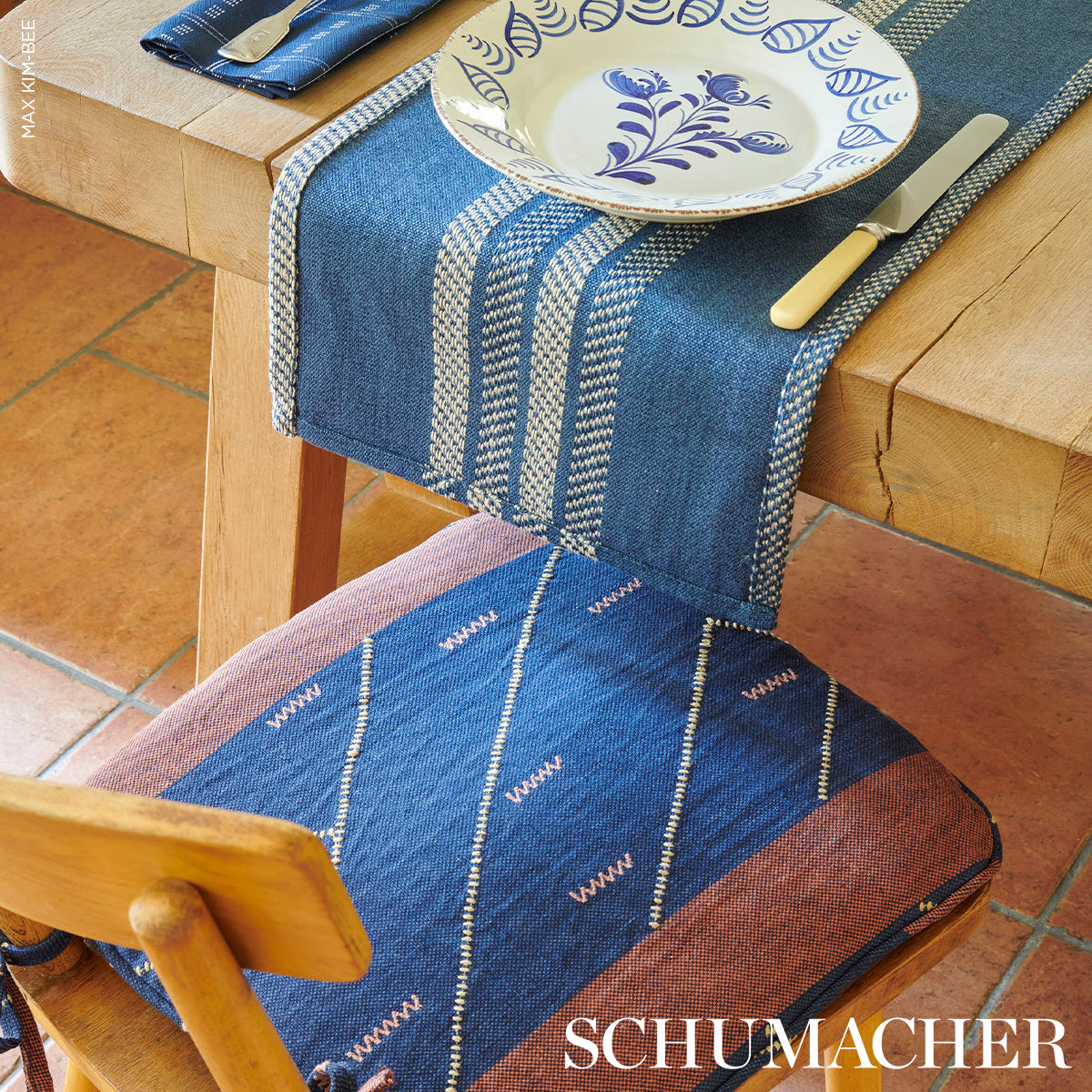 Nor Stripe - Indigo - Schumacher 86742 Fabric - Schumacher Fabric