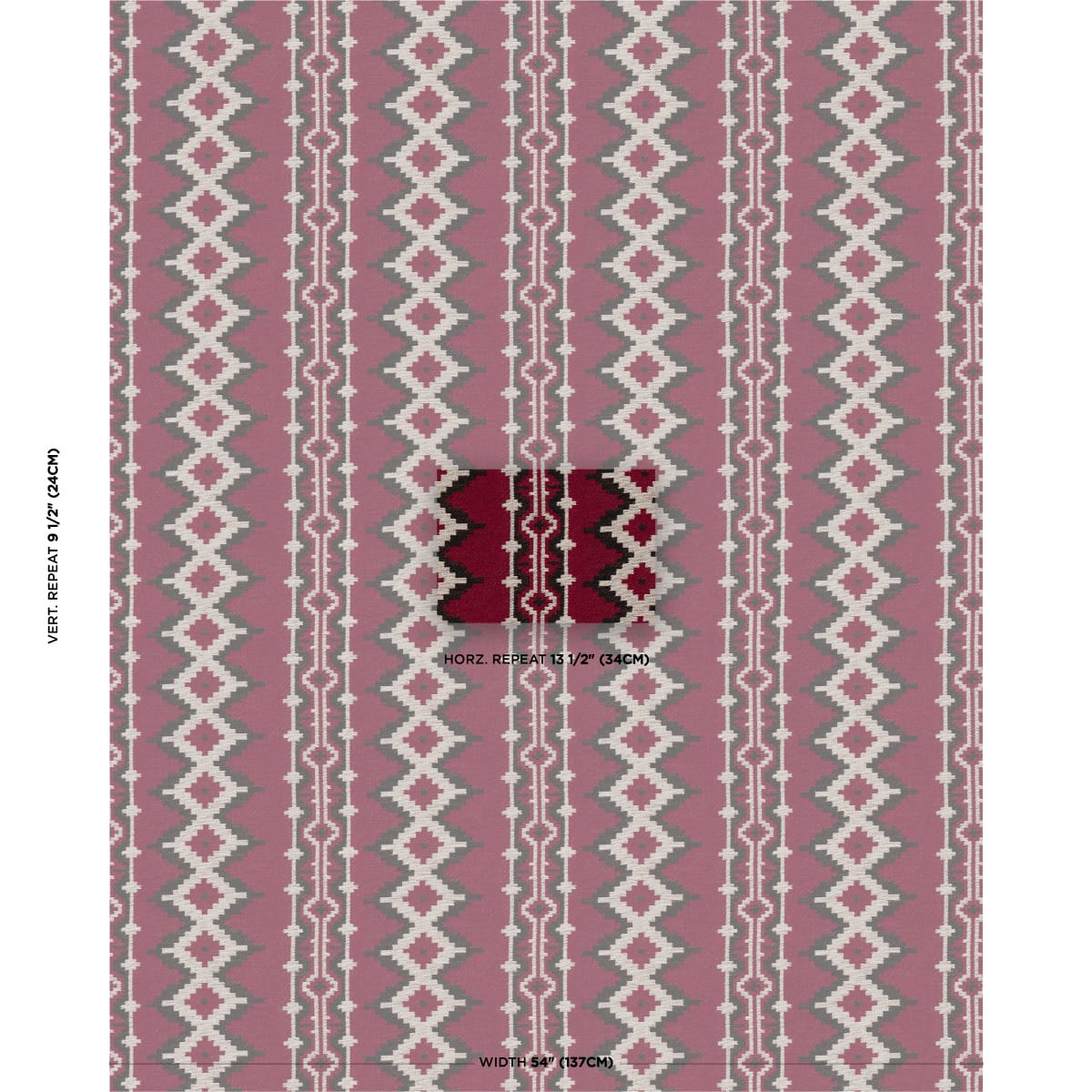 Pathway - Red - Schumacher 87001 Fabric - Schumacher Fabric