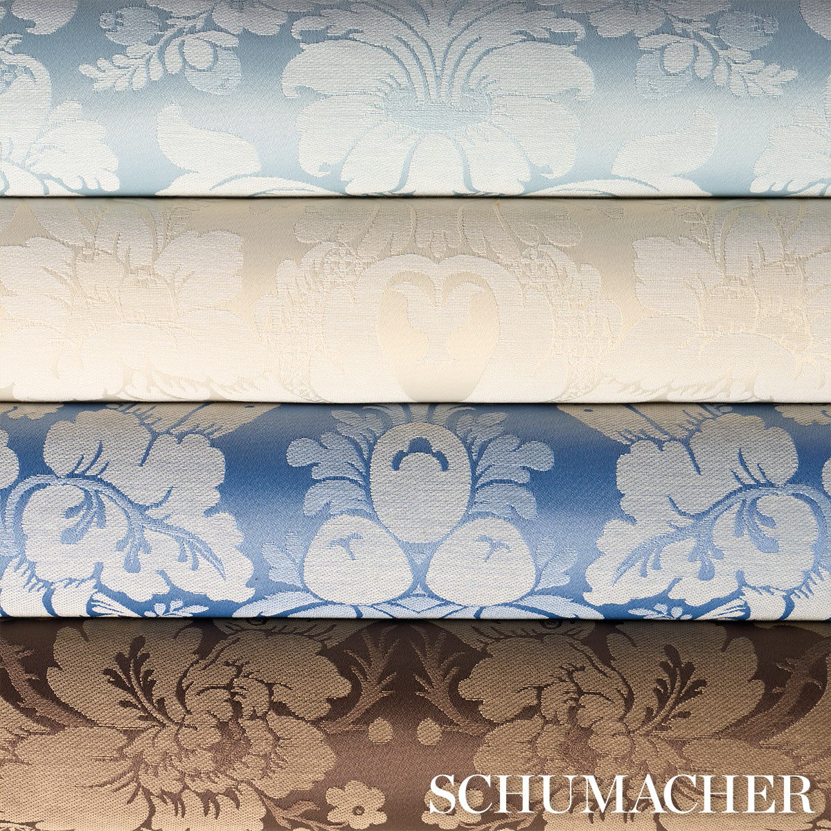 Kennedy Damask - Brown - Schumacher 87095 Fabric - Schumacher Fabric