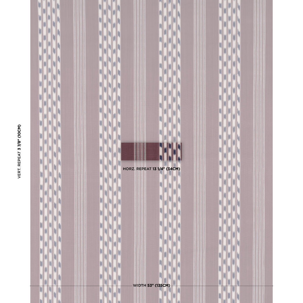 Deja Stripe - Bordeaux - Schumacher 87240 Fabric - Schumacher Fabric