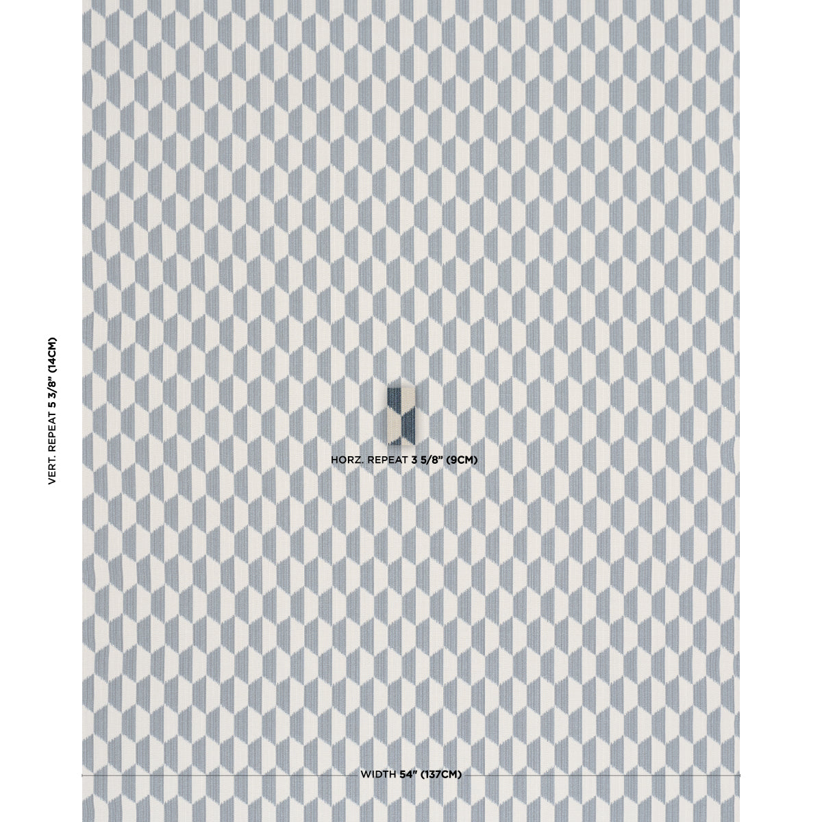 Dena Diamond Ikat Performance - Indigo - Schumacher 87490 Fabric - Schumacher Fabric