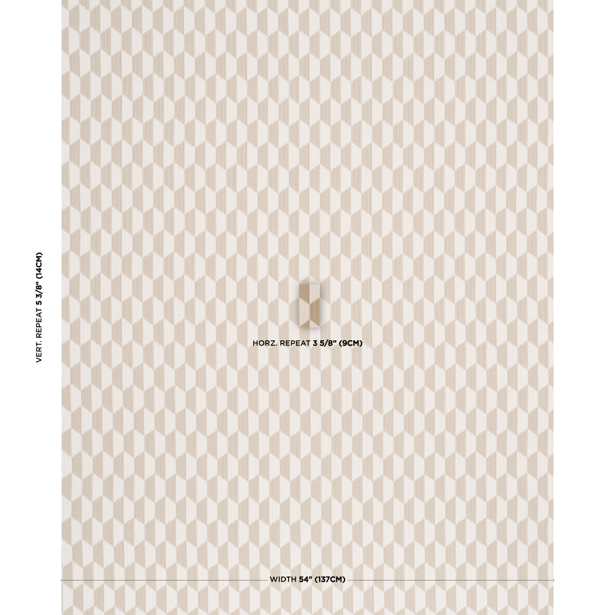 Dena Diamond Ikat Performance - Natural - Schumacher 87491 Fabric - Schumacher Fabric