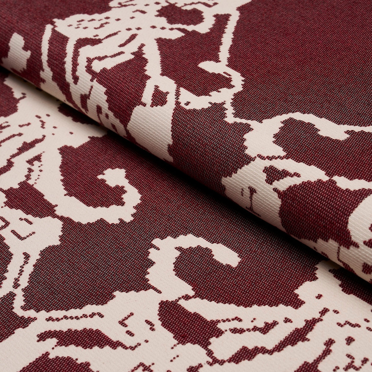 Reversible Digital Damask - Merlot - Schumacher 87551 Fabric - Schumacher Fabric