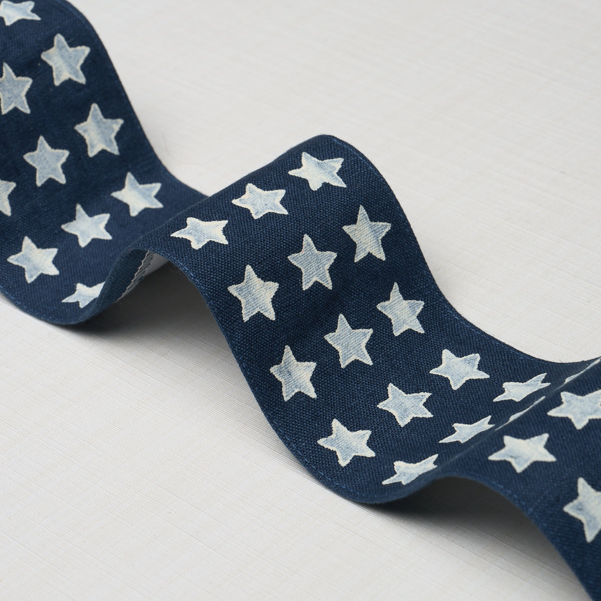 Astra Block Print Tape - Navy - Schumacher 87563 Trim - Schumacher Trim