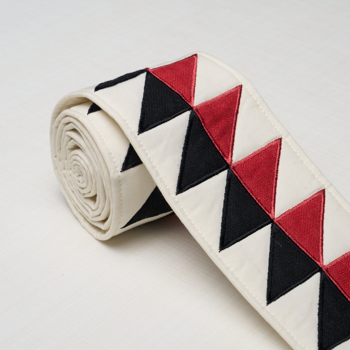 Quilted Diamond Tape - Black & Red - Schumacher 87582 Trim - Schumacher Trim