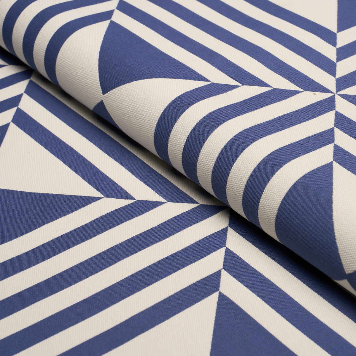 Square In A Square - Navy - Schumacher 87590 Fabric - Schumacher Fabric
