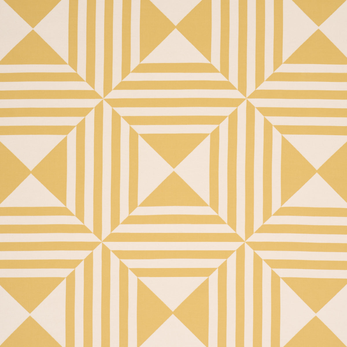 Square In A Square - Yellow - Schumacher 87592 Fabric - Schumacher Fabric