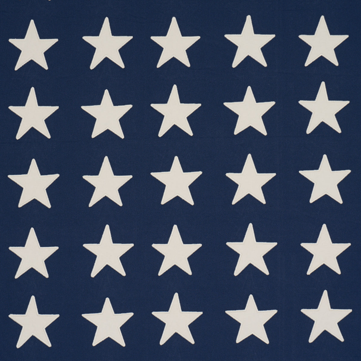 Starfield Appliqué - Navy - Schumacher 87600 Fabric - Schumacher Fabric