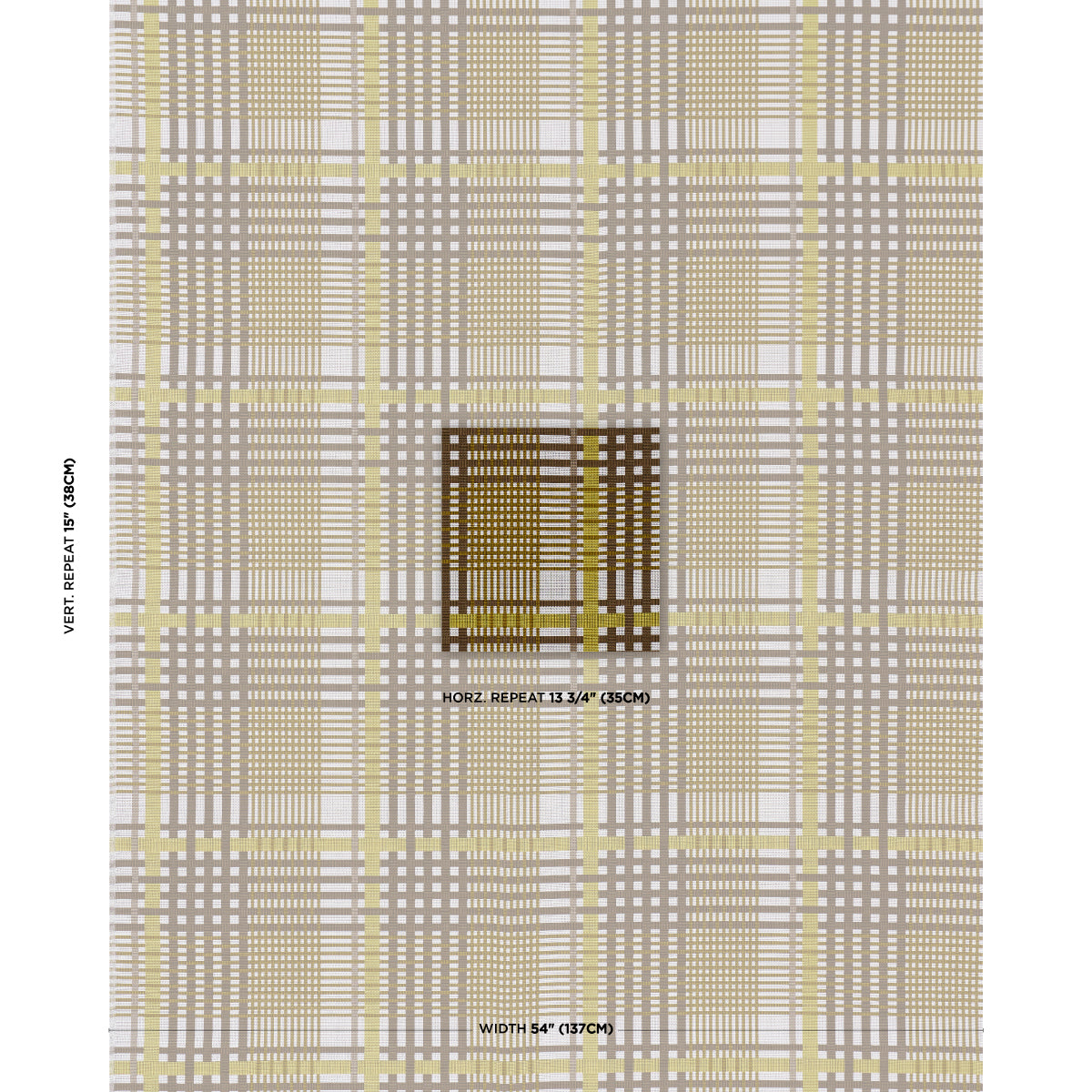 Resonance Plaid Indoor/Outdoor - Mimosa Glow - Schumacher 88061 Fabric - Schumacher Fabric