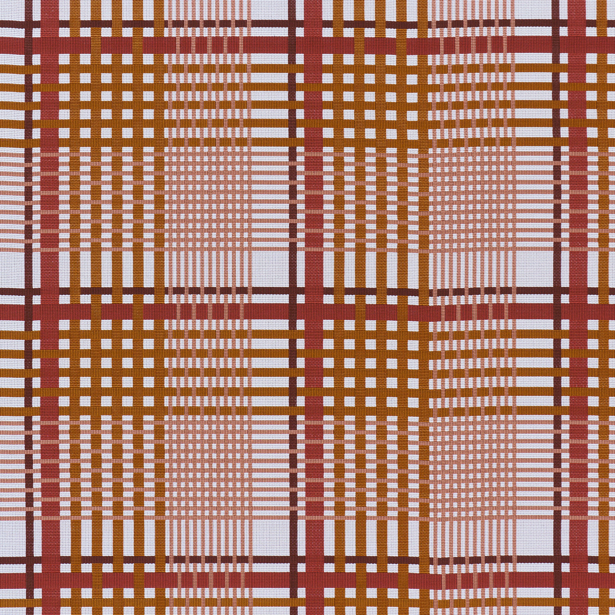 Resonance Plaid Indoor/Outdoor - Terracotta - Schumacher 88062 Fabric - Schumacher Fabric