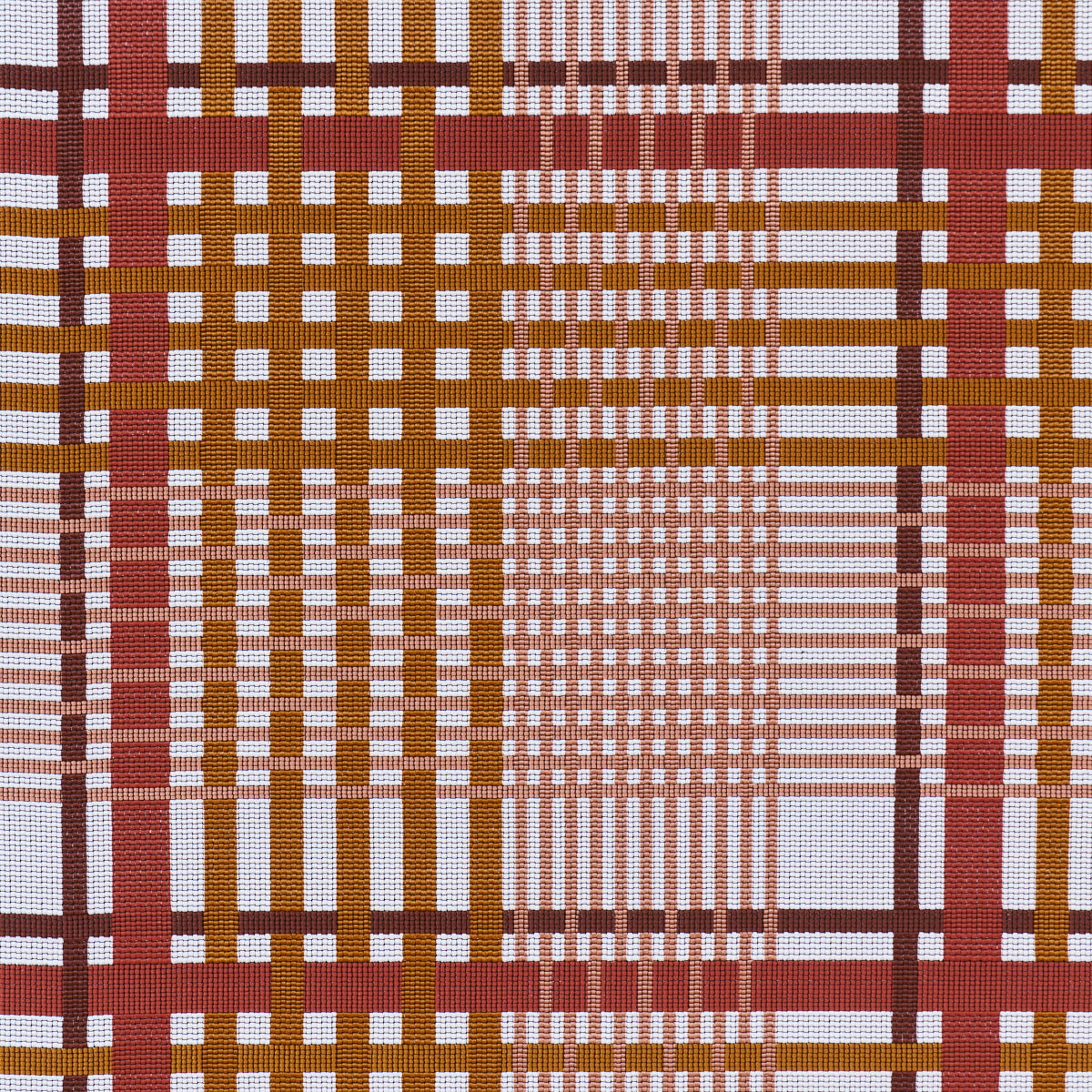 Resonance Plaid Indoor/Outdoor - Terracotta - Schumacher 88062 Fabric - Schumacher Fabric