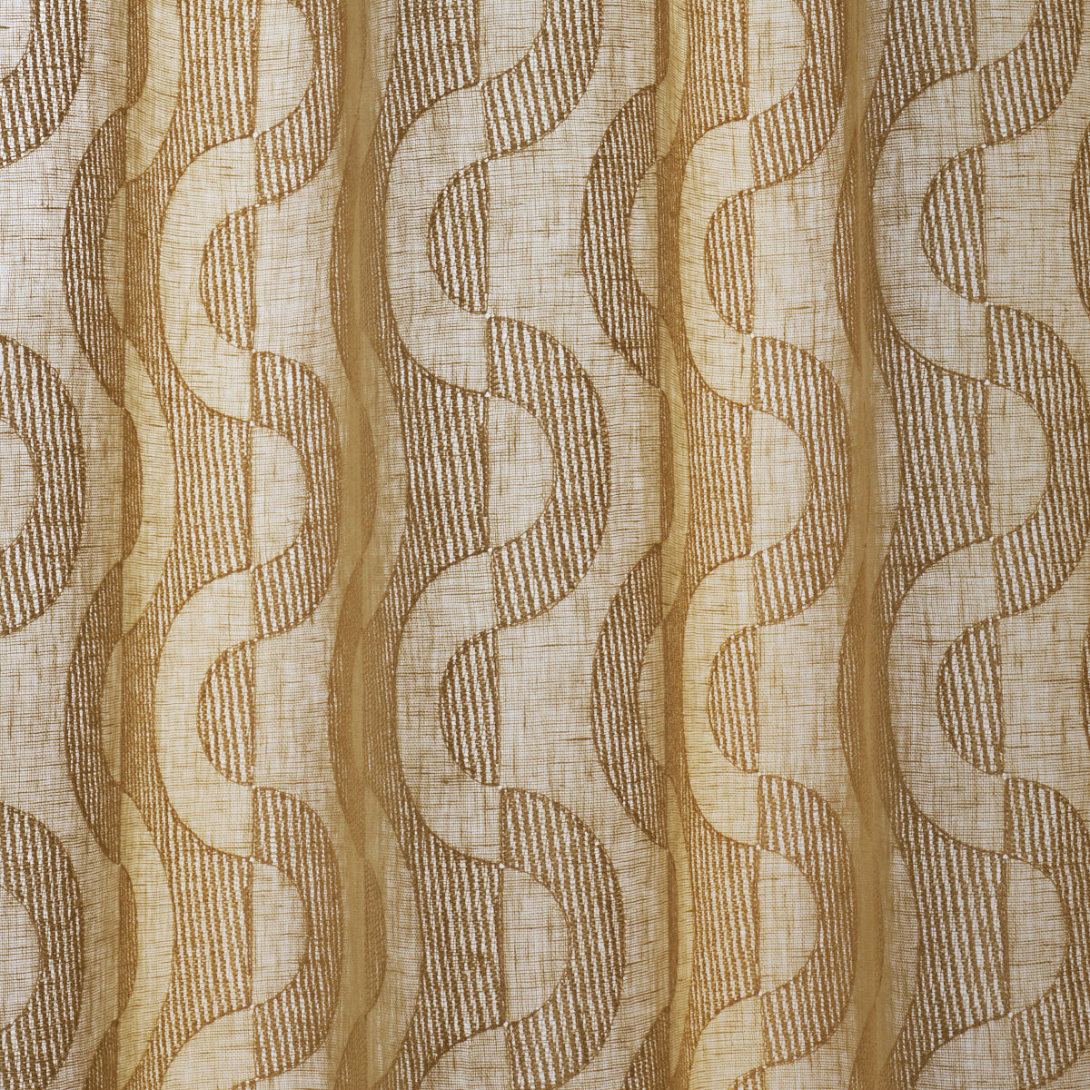 Stay In Tune Sheer - Curry - Schumacher 88092 Fabric - Schumacher Fabric