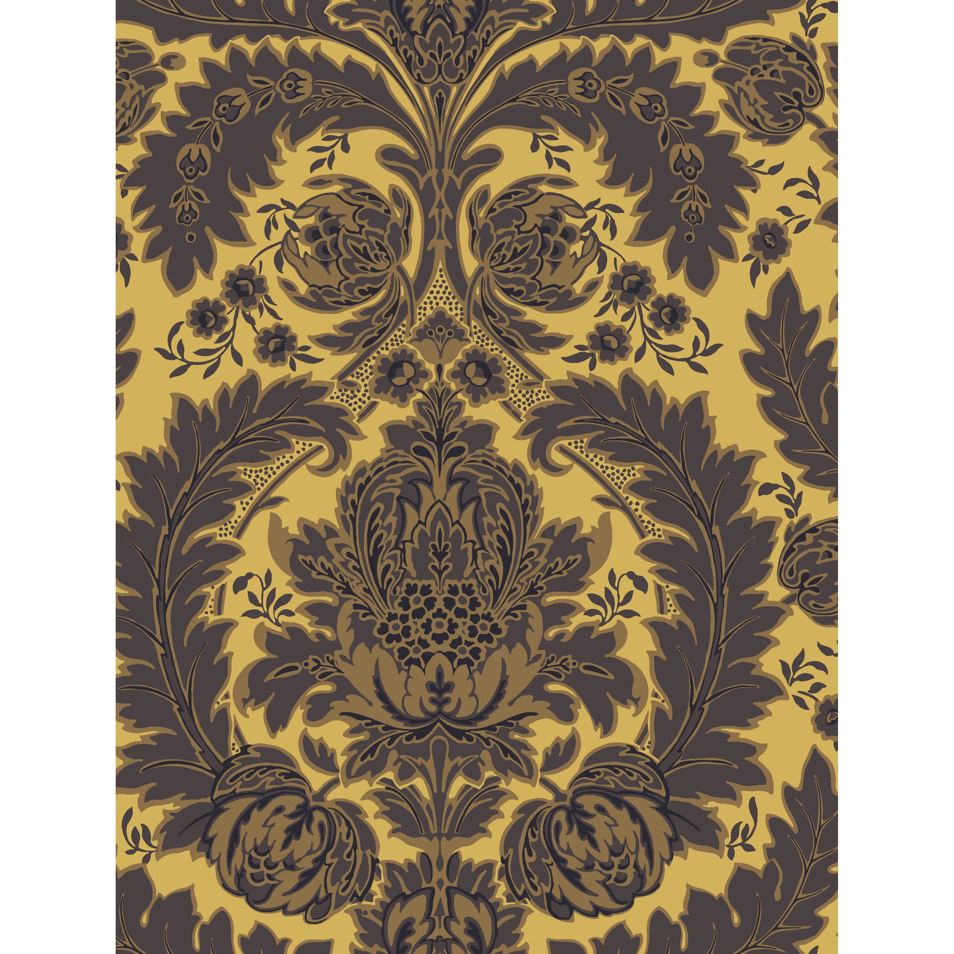 Coleridge - Yellow Gold And Black - Cole & Son Wallpaper