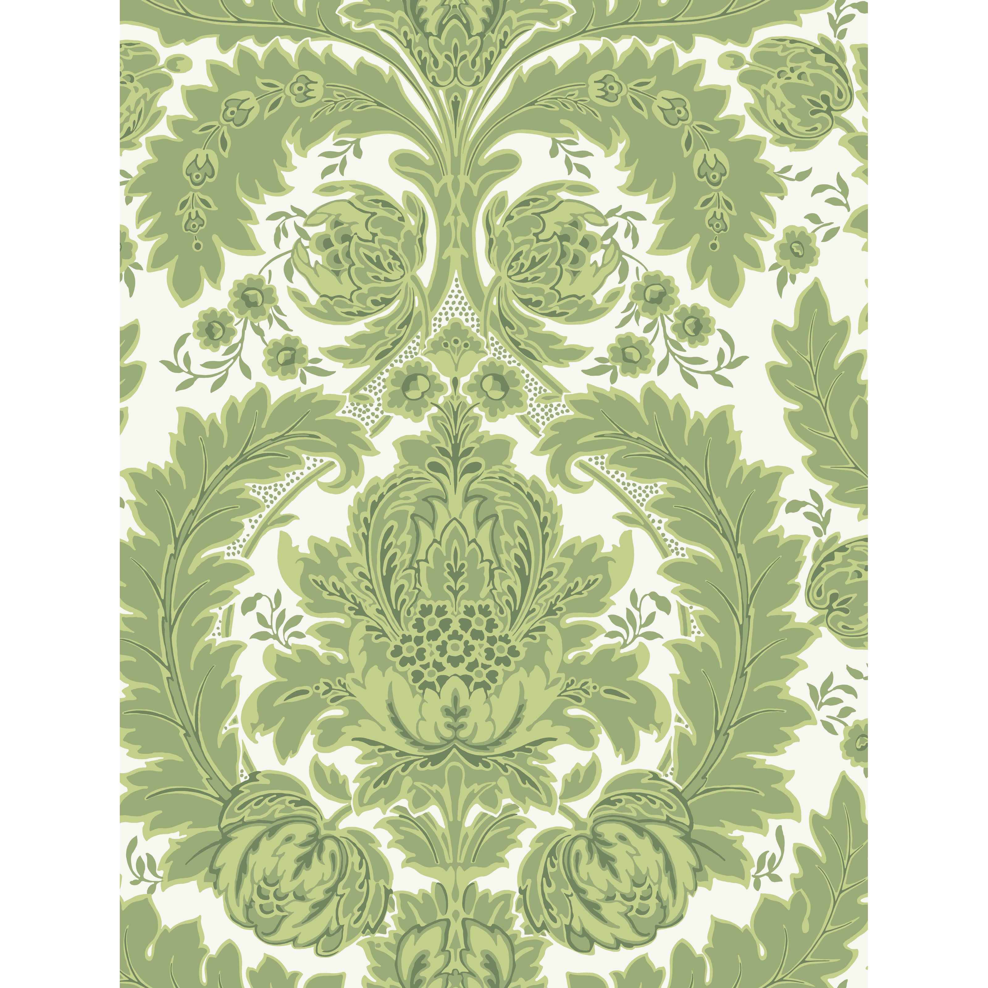 Coleridge - Green And Ivory - Cole & Son Wallpaper