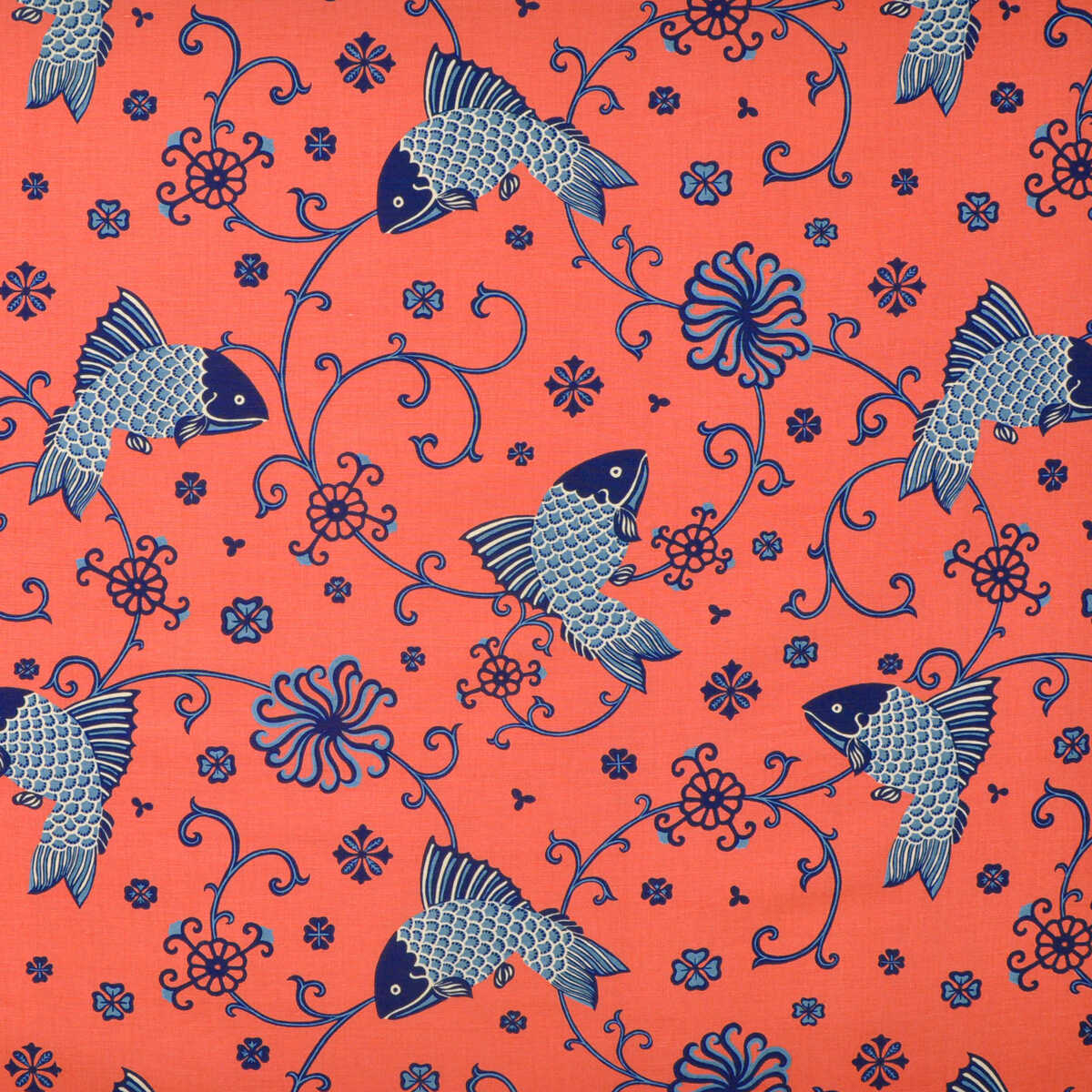 Oriental Fishes - Indigo - LEE JOFA Tela