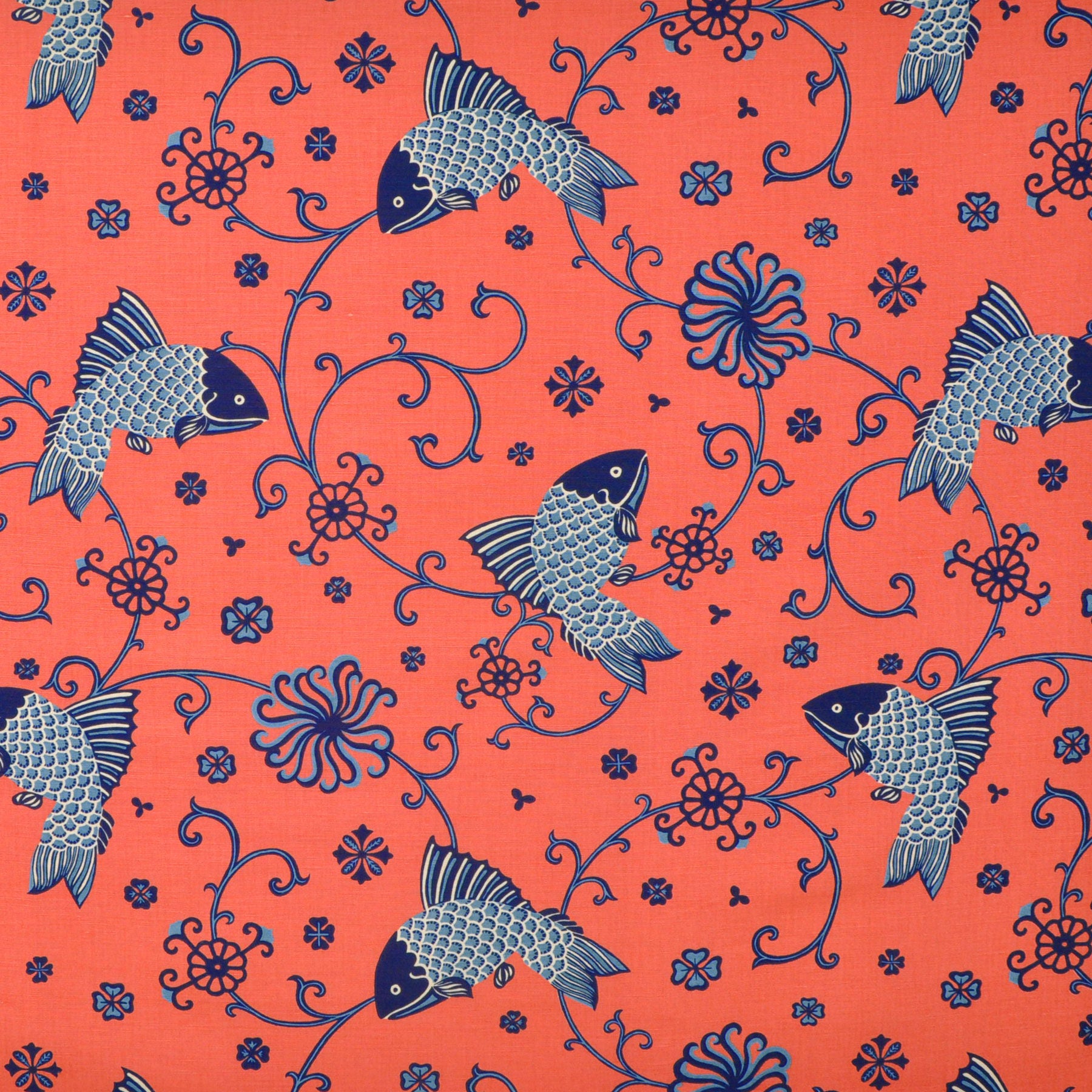 Oriental Fishes - Indigo - Lee Jofa Fabric