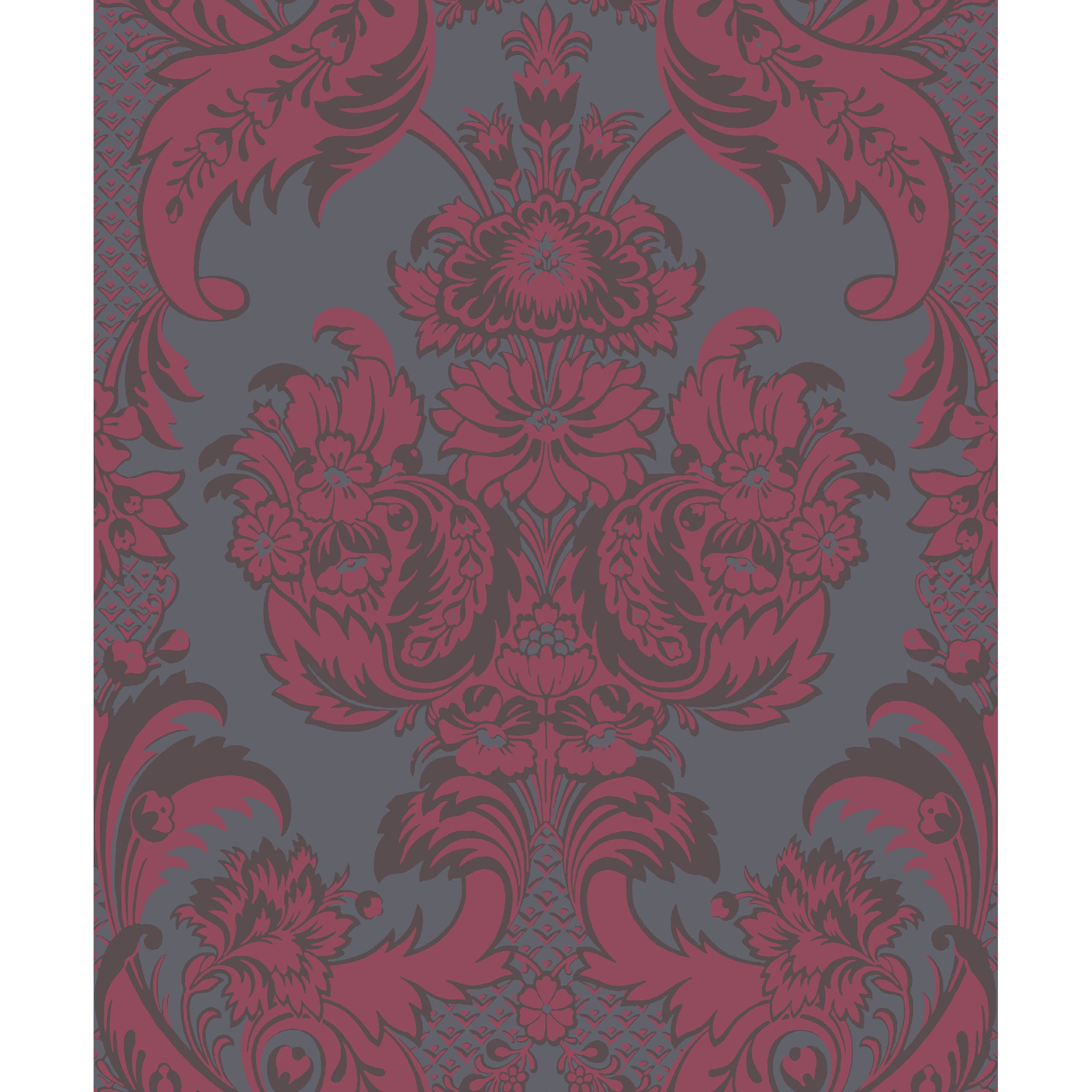Wyndham - Red And Slate - Cole & Son Wallpaper