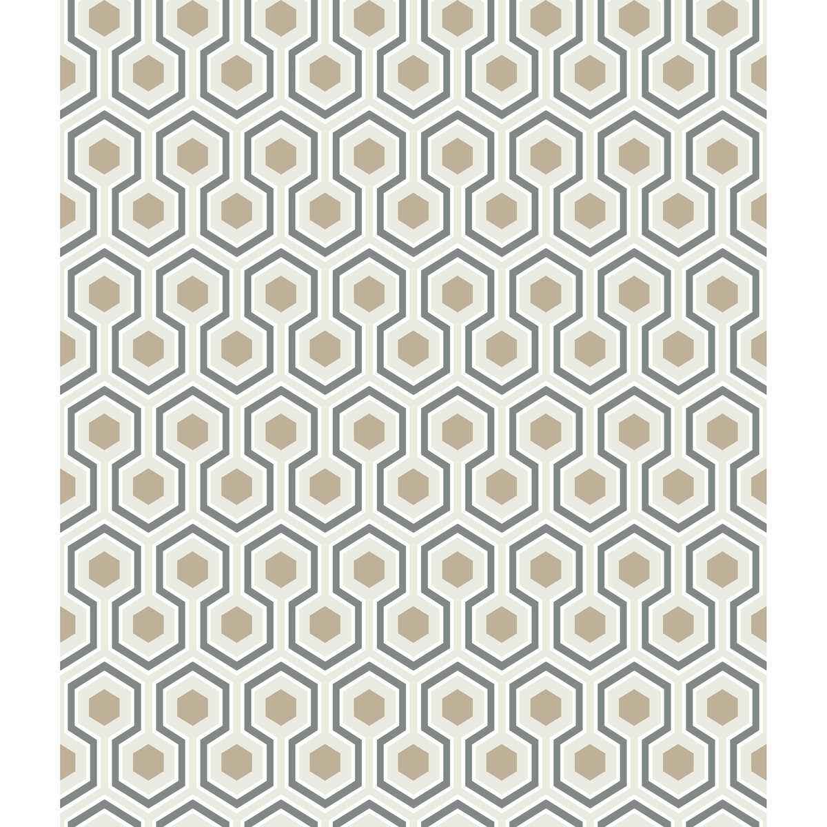 953016cs0 Hicks Hexagon Gilver Wt Bk Cole Son Wallpaper