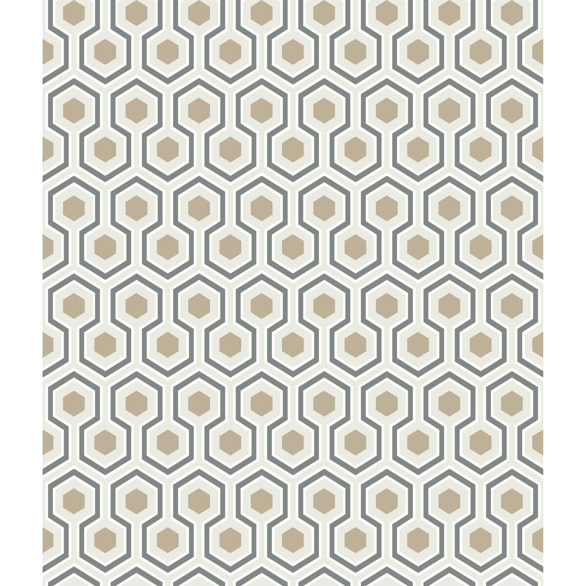 Hicks Hexagon - Gilver/Wt/Bk - COLE & SON Wallpaper