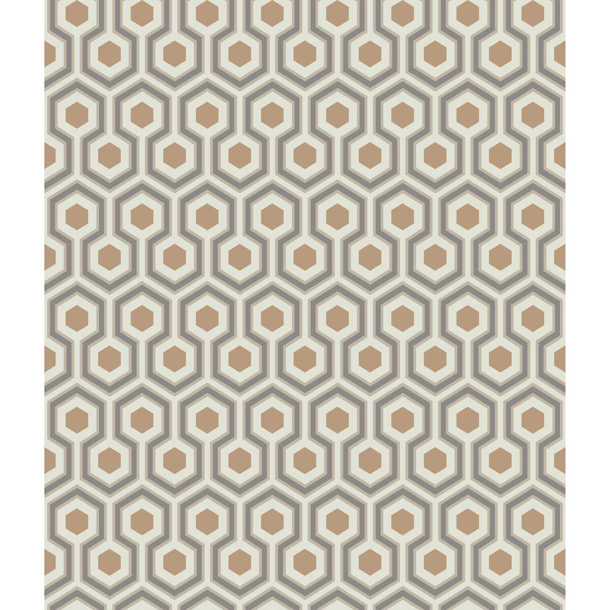 Hicks Hexagon - Gold/Taupe - COLE & SON Wallpaper