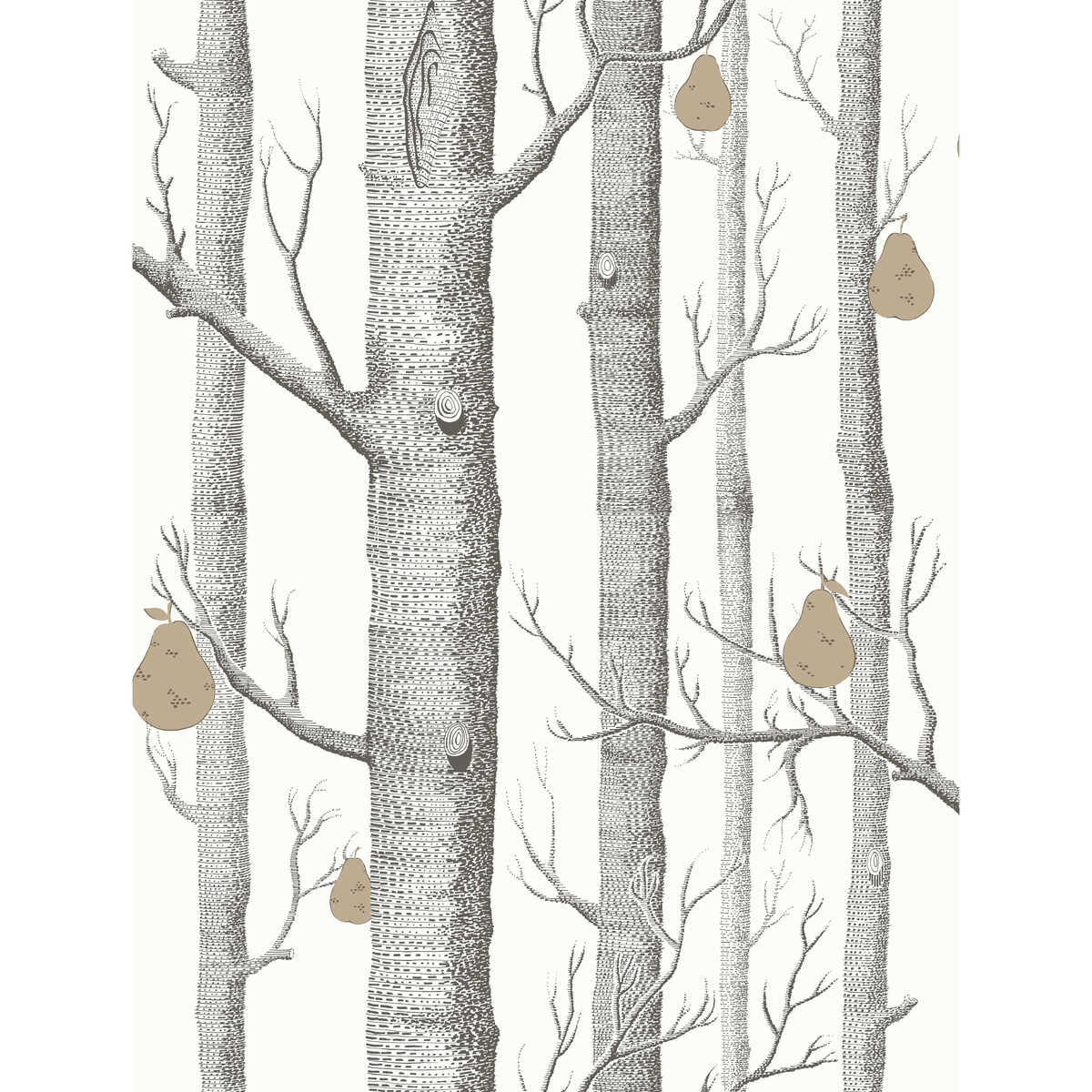 Woods & Pears - Blk/Wht/Brnz - COLE & SON Wallpaper