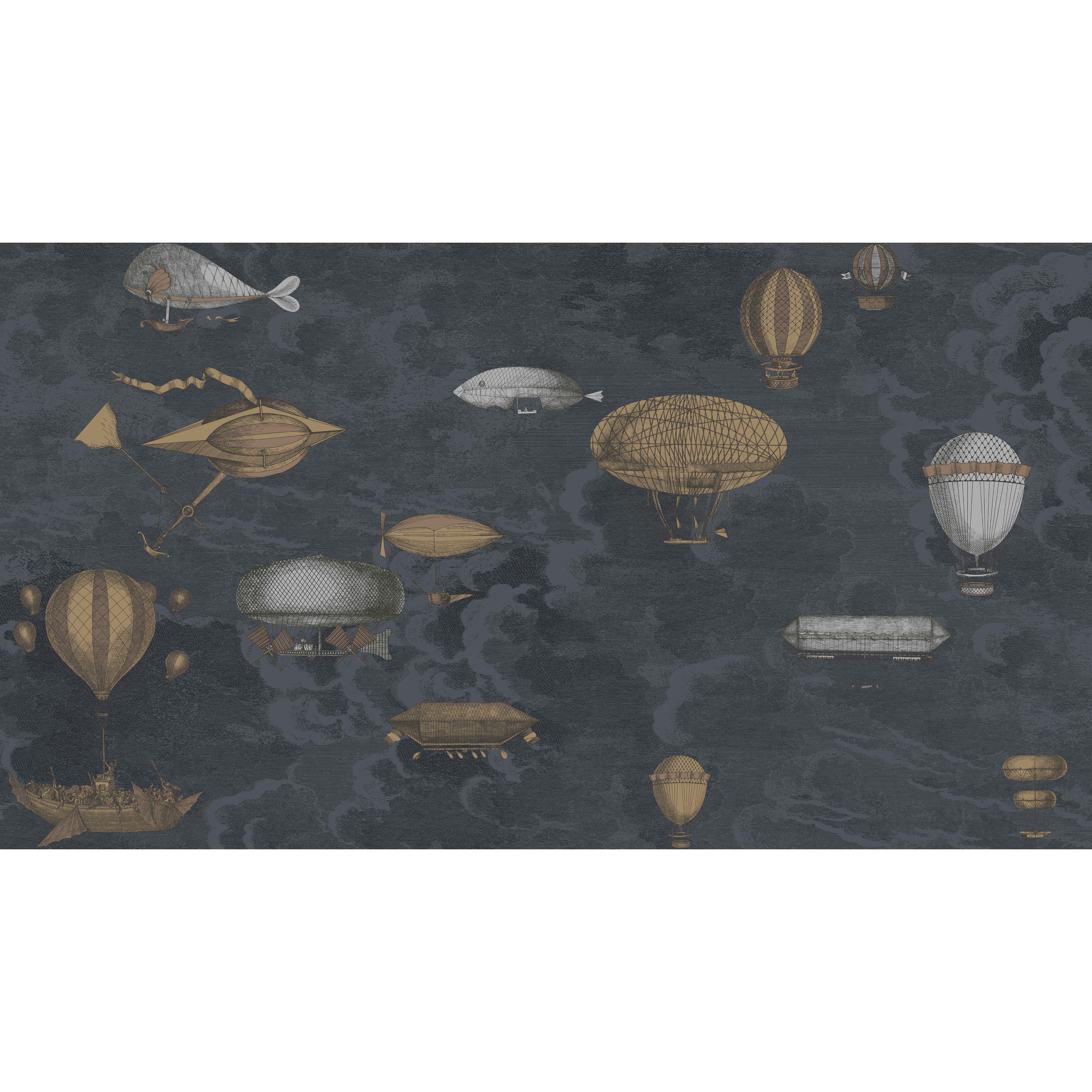Macchine Volanti - Midnight - Cole & Son Wallpaper