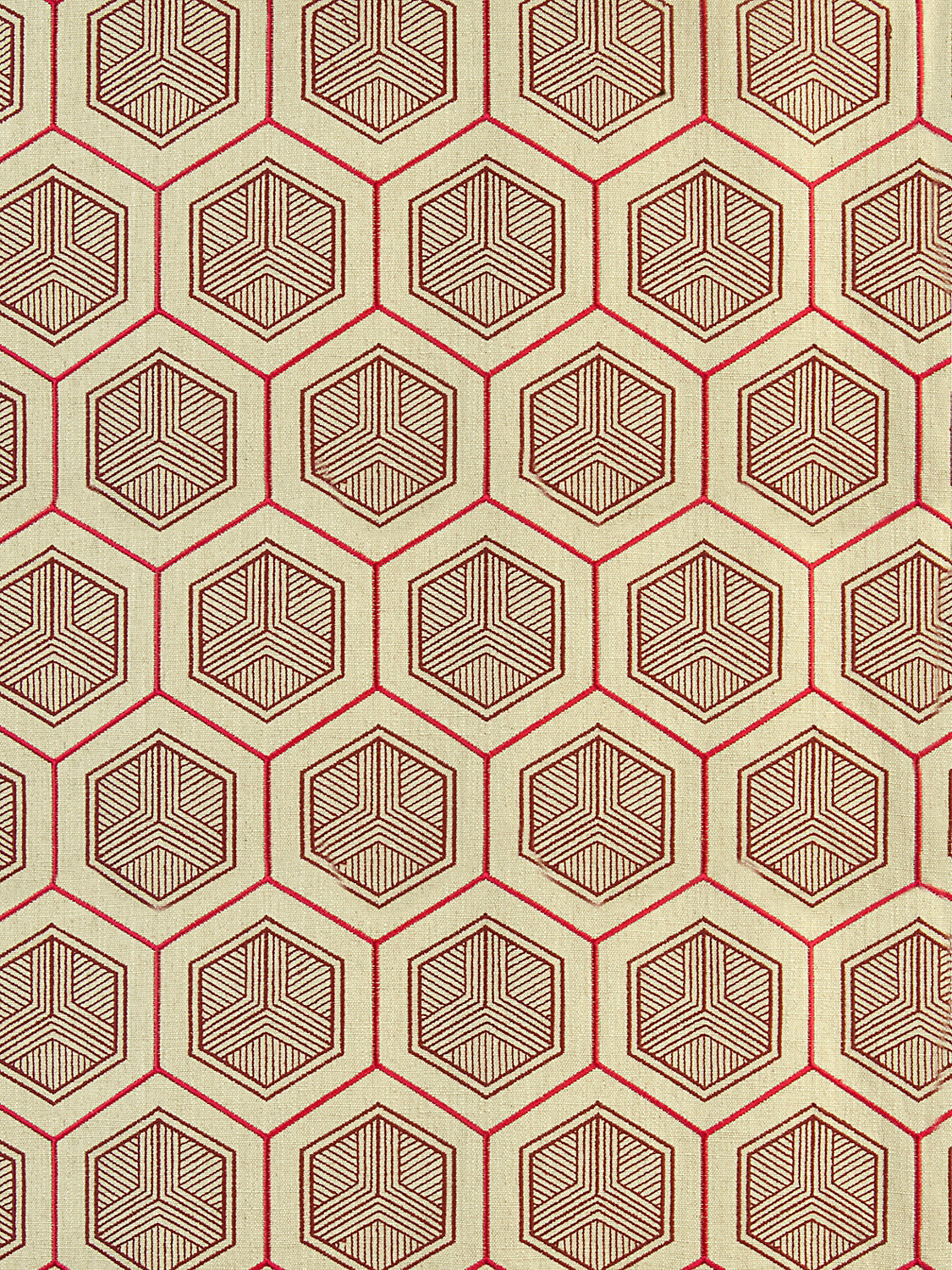 Hexaddiction - Magenta - Scalamandre Fabric