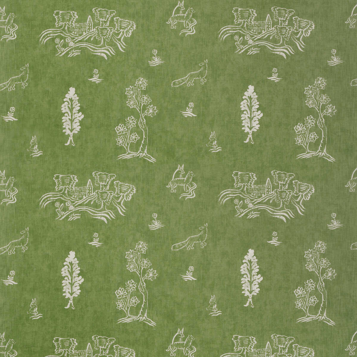 Friendly Folk - Basil Green - KRAVET COUTURE Fabric