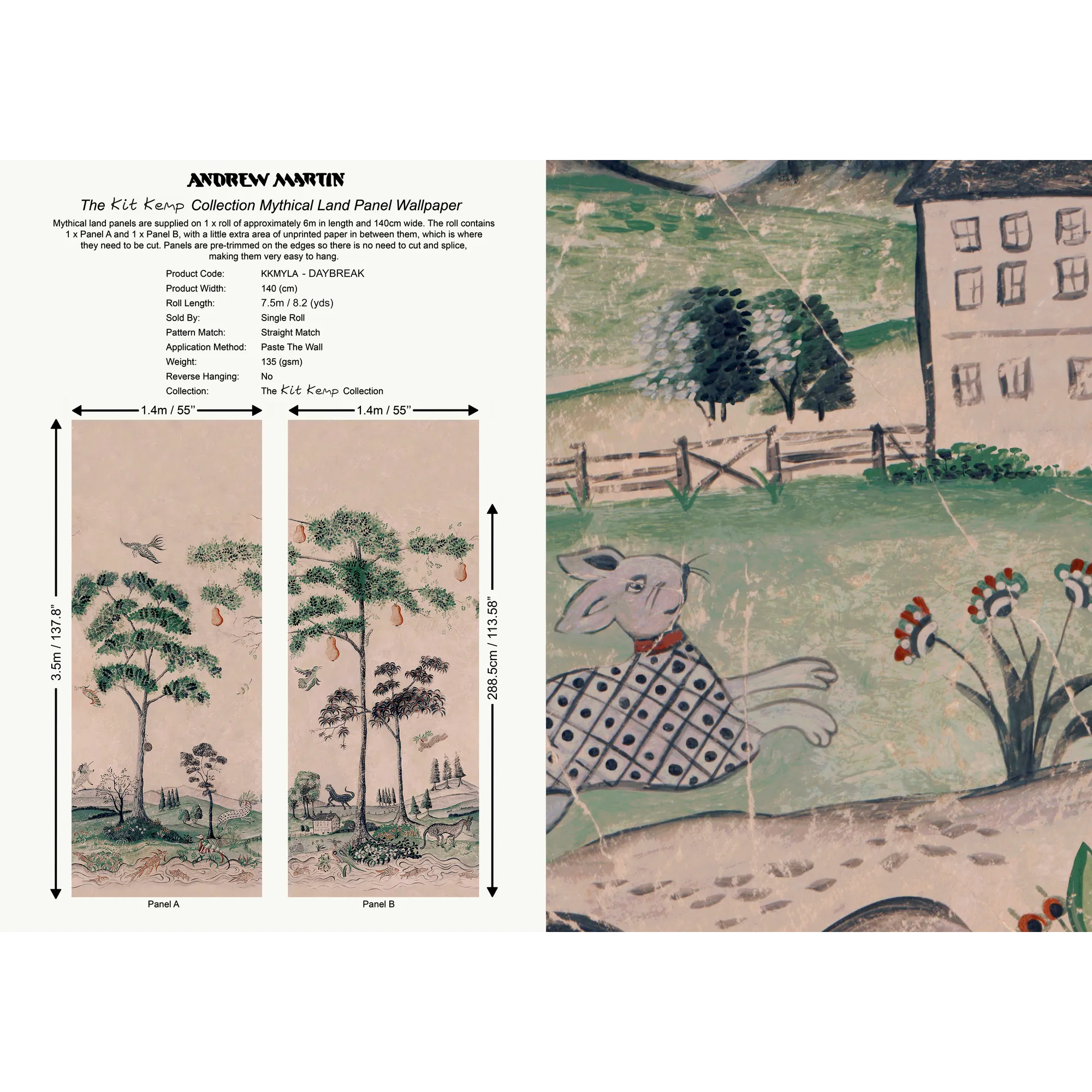 AMW10083.630.0 MYTHICAL LAND DAYBREAK - KRAVET COUTURE Wallcovering